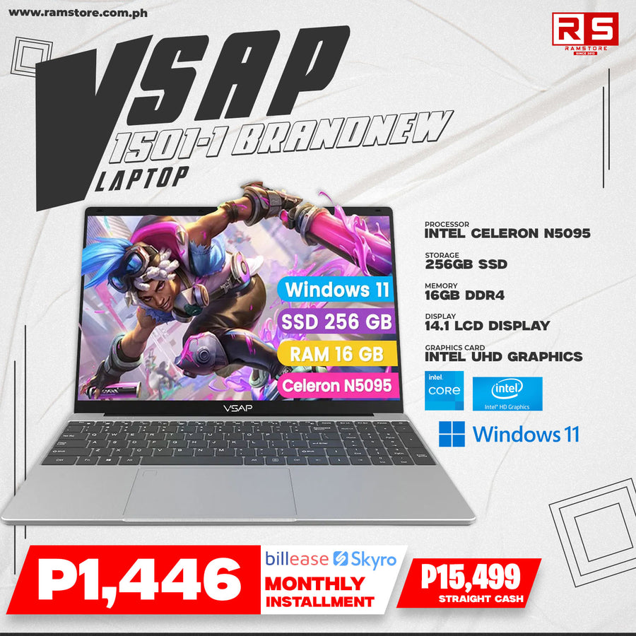 LPR Laptop VSAP 1501-1 Intel Celeron N5095 / 16gb DDR4 / 512gb SSD