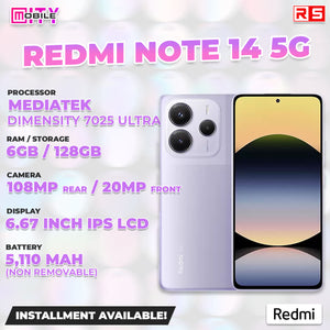 MBC Smartphone XIAOMI Redmi Note 14 5G / 6gb ROM / 128gb RAM