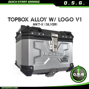 QSG Top Box Alloy Mokoto w/ Logo V1 MKT-X 45L (Silver)