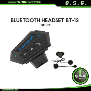 QSG Mokoto Bluetooth Headset Anti-Interference Wireless Helmet Headphone BT-12