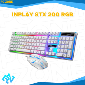 PCZ Inplay STX200 Keyboard Mouse Bundle  RGB (White)