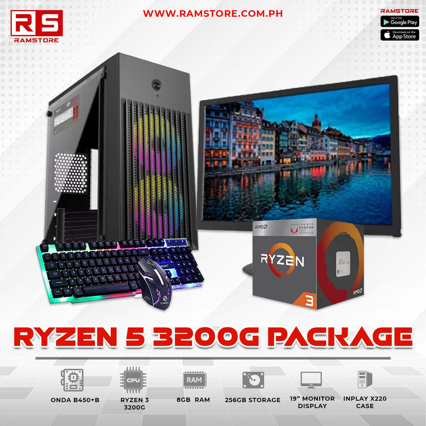 PCZ Desktop Computer Ryzen 3 3200G  Onda Package