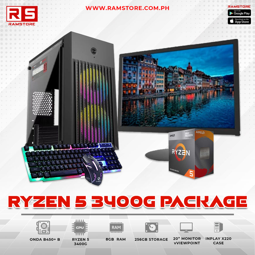 PCZ Desktop Computer Ryzen 5 3400G  Onda Package