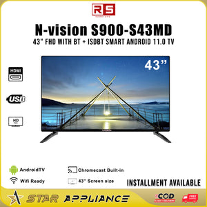 STA Smart TV N-vision S900-S43MD 43" w/ Bluetooth + ISBT Android 11.0