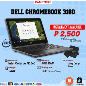 LPR Laptop Dell ChromeBook 11 3180 Intel Celeron N3060 / 4gb RAM / 16gb SD Promo