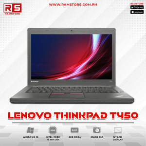 Lenovo ThinkPad T450 Premium Business Laptop - Intel i5 5th Gen, 8GB RAM, 128GB SSD