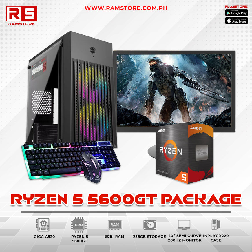 PCZ Desktop Computer Ryzen 5 5600GT Gigabyte Package