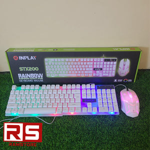 PCZ Inplay STX200 Keyboard Mouse Bundle  RGB (White)